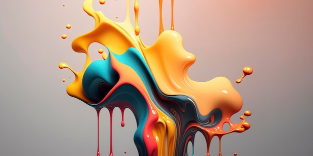 PAPIER PEINT ABSTRACT PAINT SPLASH LIQUIDE AUX COULEURS PASTEL