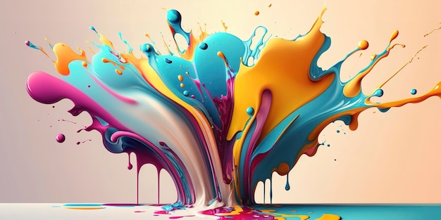 PAPIER PEINT ABSTRACT PAINT SPLASH LIQUIDE AUX COULEURS PASTEL