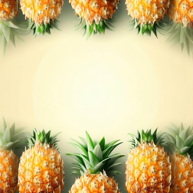 Photo papier peint abstrait avec des éléments d'ananas sur un fond vert illustration générée par ai