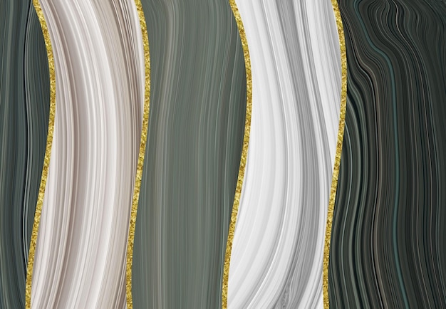 papier peint abstrait en marbre 3d. lignes dorées, fond gris, turquoise, noir et blanc