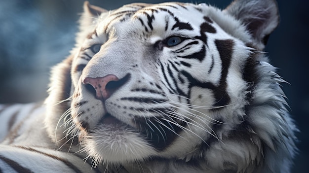 Photo le papier peint d'animal tigre blanc hd ai
