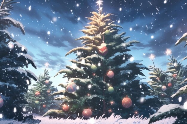 Papier peint à l'arrière-plan de l'arbre de Noël