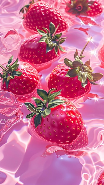 Papier peint à base de fraises fraîches