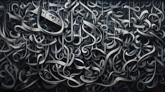 Photo papier peint de calligraphie arabe sur un mur blanc