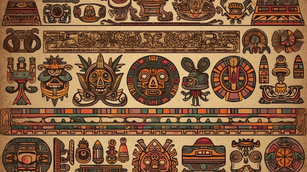 Un papier peint coloré avec un design de style mexicain.