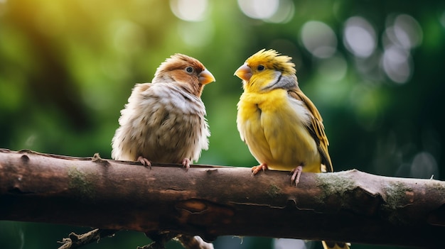 Le papier peint d'un couple d'oiseaux