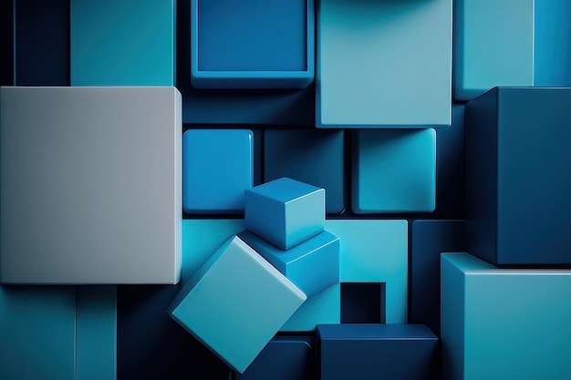 Un papier peint de cubes bleus et l'un d'eux est fabriqué par l'entreprise.
