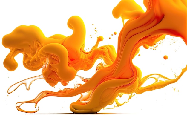 Papier peint décoratif à texture fluide orange pour toile de fond générative ai
