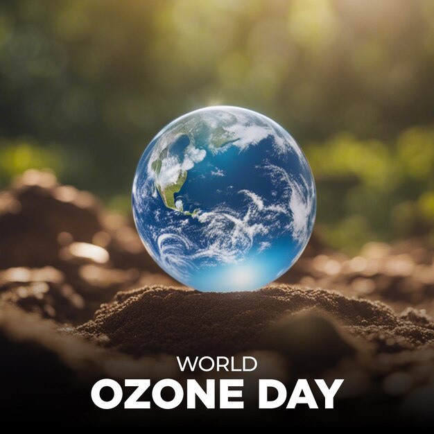 Papier peint et design d'arrière-plan pour les médias sociaux pour sensibiliser à la Journée mondiale de l'ozone