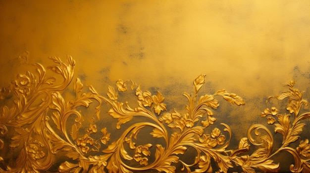 Un papier peint doré somptueux orné de filigranes complexes dégagant opulence et sophistication