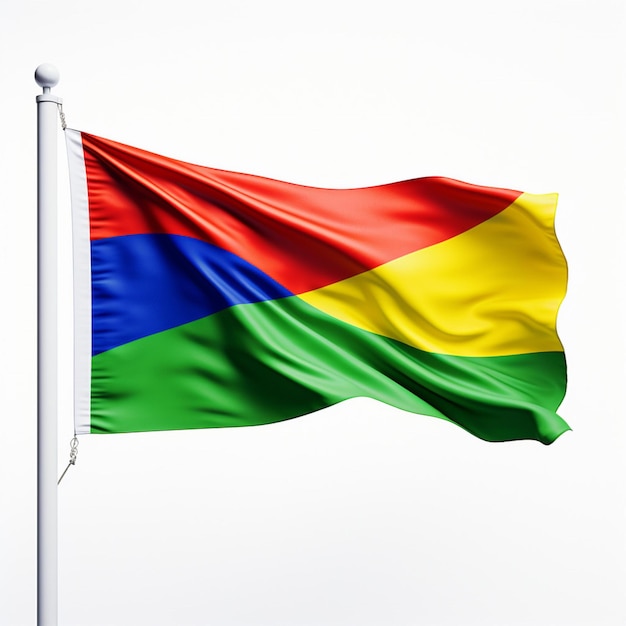 Papier peint du drapeau de l'île Maurice sur fond blanc