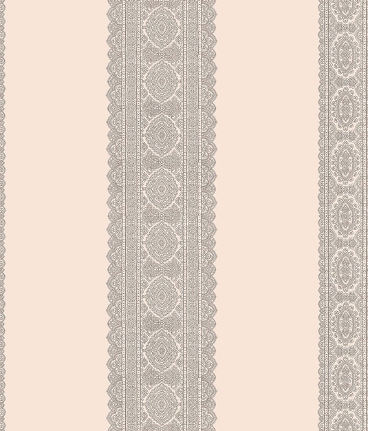 Papier peint élégant en dentelle beige et gris