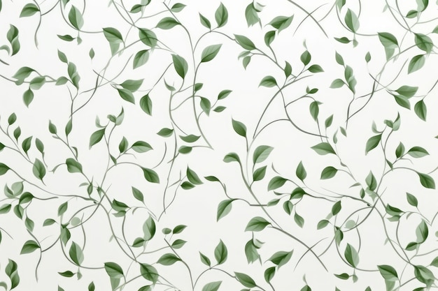 Un papier peint avec des feuilles vertes et un fond blanc.