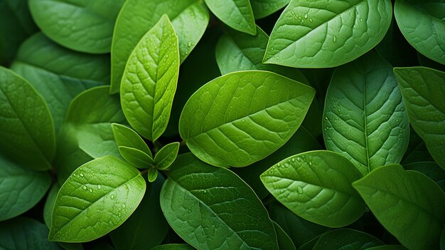 Photo un papier peint à feuilles vertes de plantes naturelles