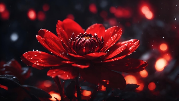 Papier peint à la fleur de rose rouge