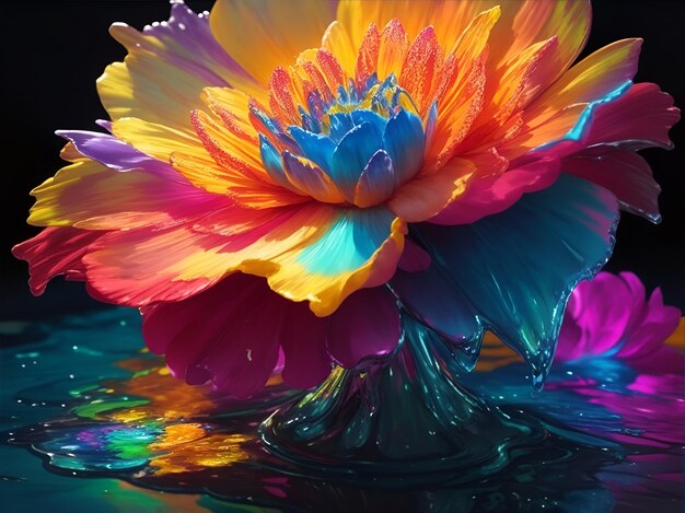 Un papier peint de fleurs colorées