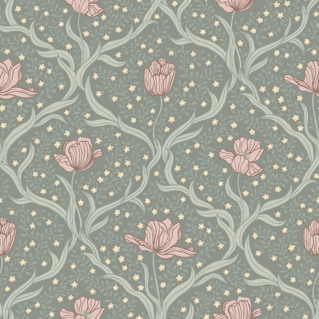 Un papier peint floral élégant à la tulipe