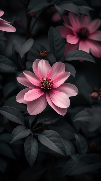 papier peint à fond noir de fleurs pour téléphone