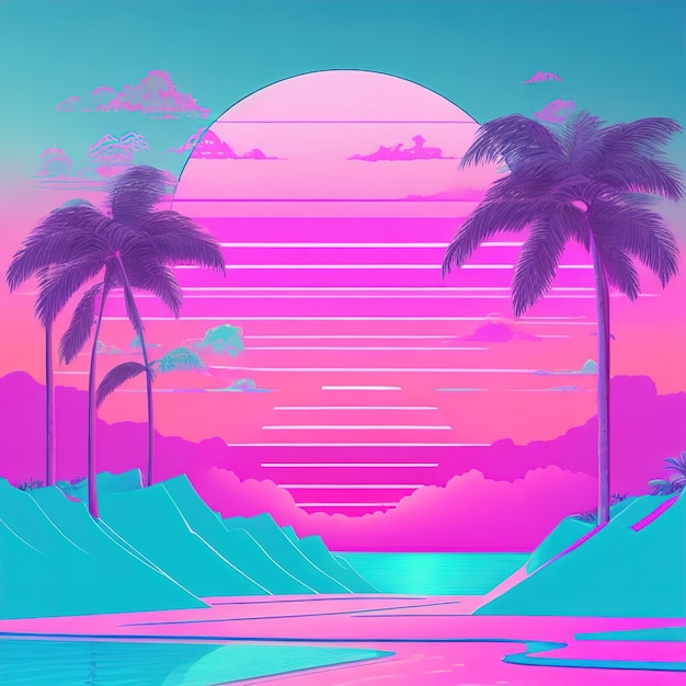 Papier peint de fond Vaporwave