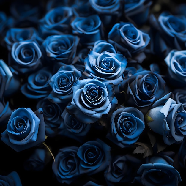 Papier peint illustration 3d motif classique fleurs bleu