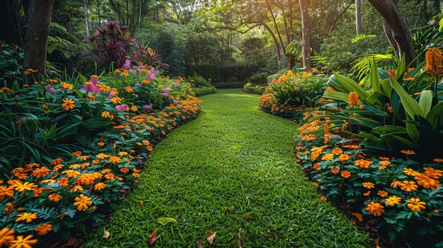 Photo le papier peint des jardins célestes en fleurs