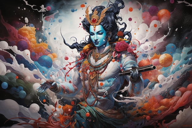 Le papier peint Krishna