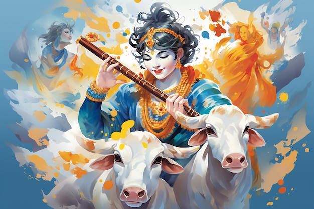 Le papier peint Krishna