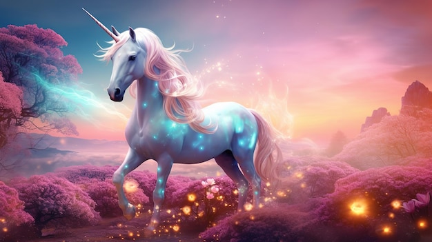 Papier peint licorne fantaisiste Enchanted Fantasy and Magic