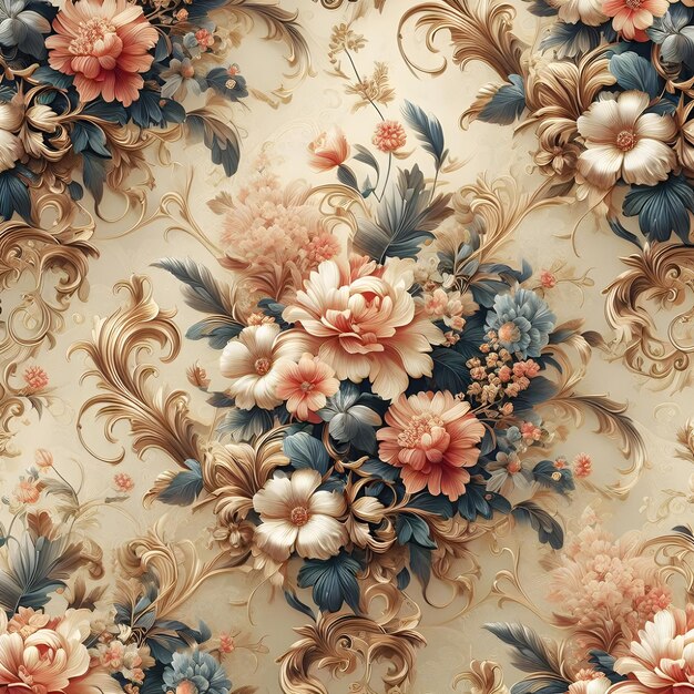 Papier peint de luxe à motifs sans couture floral