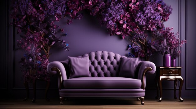 Papier peint d’un luxueux salon violet