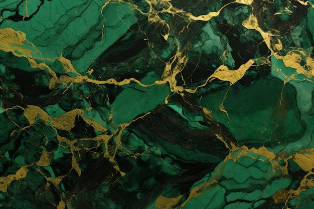 Papier peint en marbre vert vert et or