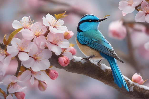 papier peint mignon d'animaux d'oiseau