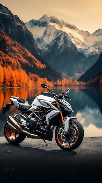 Le papier peint mobile de la moto moderne est un paysage de motards.