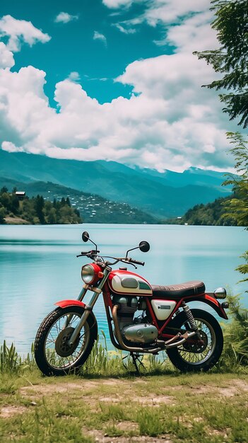 Le papier peint mobile de la moto moderne est un paysage de motards.