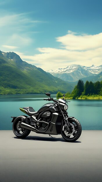 Le papier peint mobile de la moto moderne est un paysage de motards.