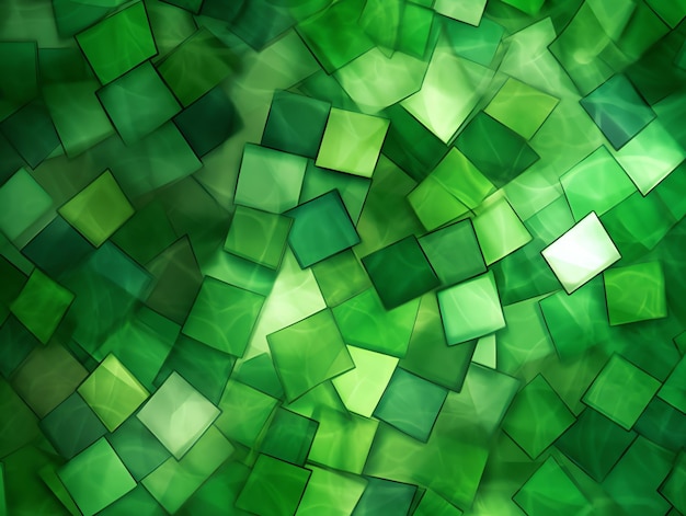 Photo papier peint motif cube vert abstrait
