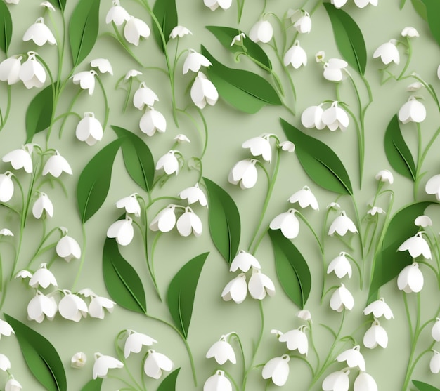 Papier peint motif muguet