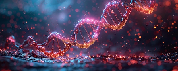 Photo le papier peint neonlit dna helix contre un fond sombre