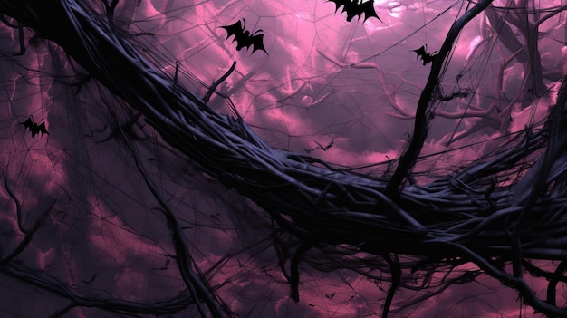 Le papier peint de la nuit d'Halloween est un modèle d'arrière-plan effrayant.