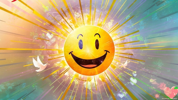 Photo papier peint d'optimisme avec un smiley