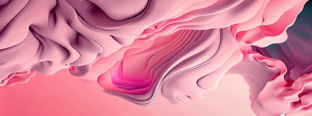 Papier peint panoramique vague abstraite pastel rose