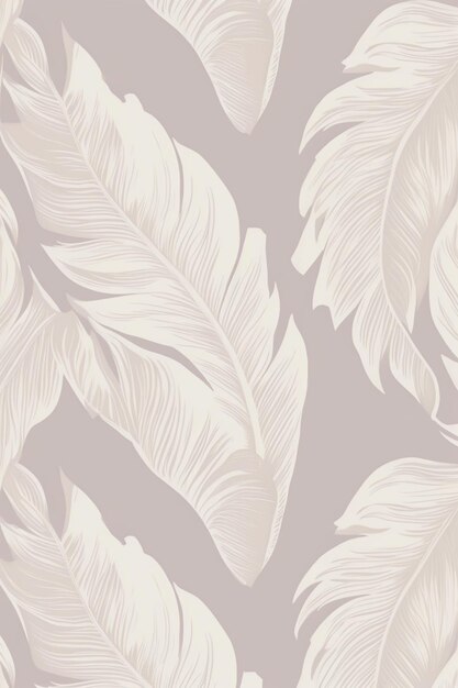 Un papier peint plume beige pastel sur fond rose.