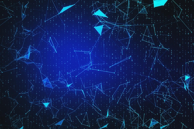 Papier peint polygonal bleu