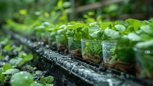 Papier peint pour le compostage du système intégré de vermiculture