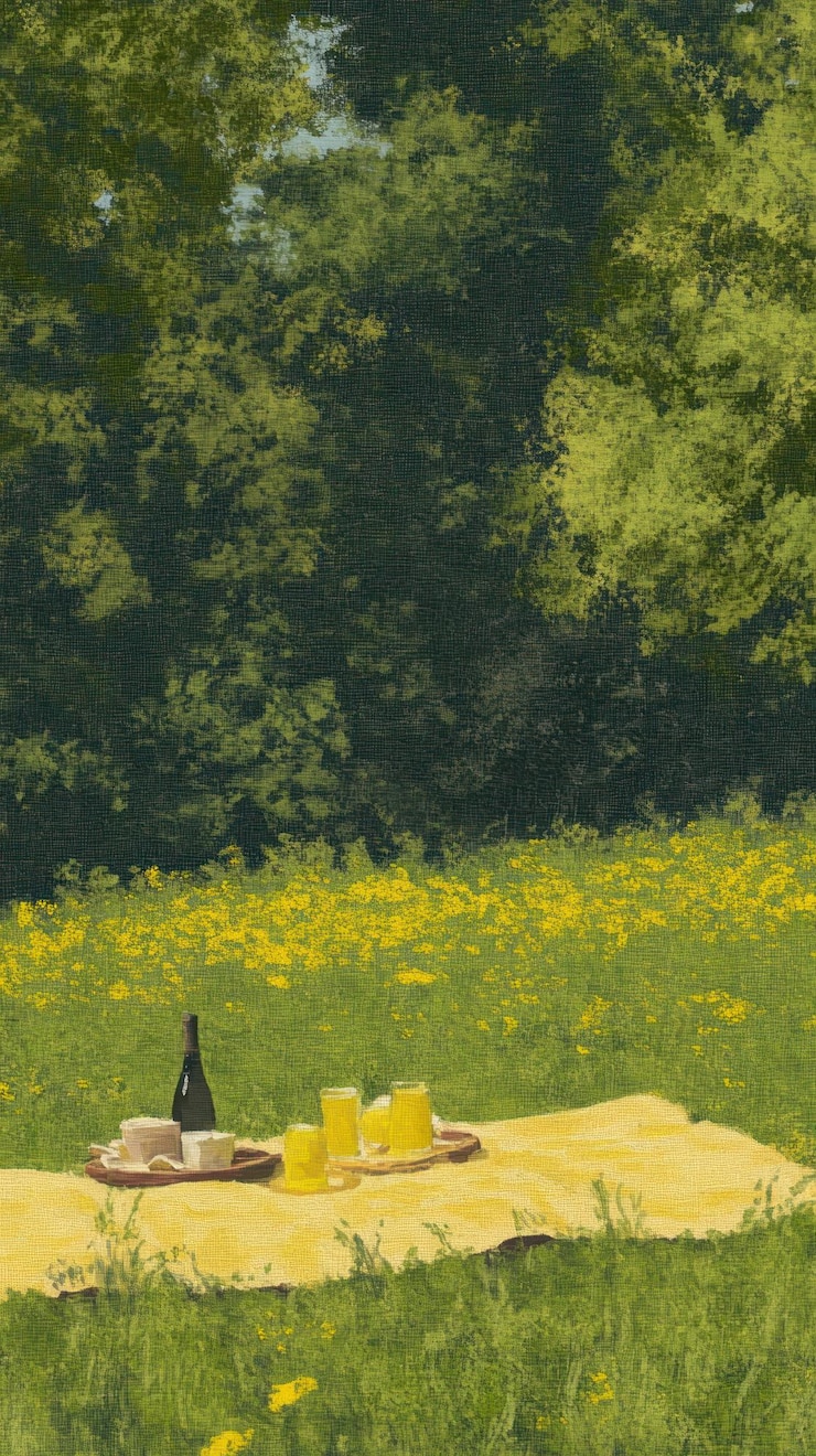 Photo papier peint pour pique-nique esthétique en plein air nature été
