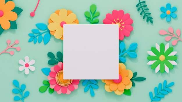 Photo papier peint printanier floral coloré