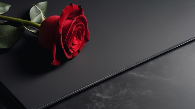papier peint romantique de fleur de rose rouge avec espace de copie pour le texte ou l'exposition de produit