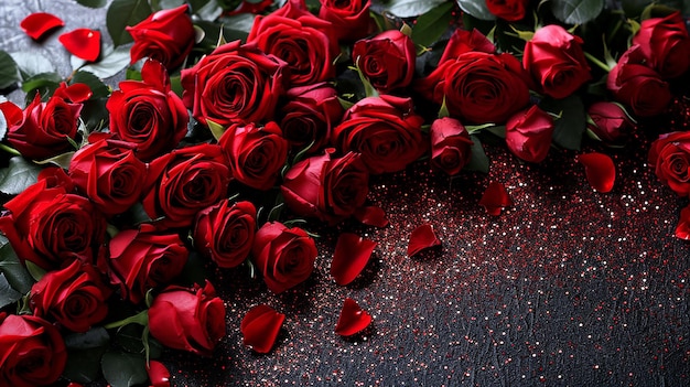 papier peint avec des roses rouges pour la Saint-Valentin