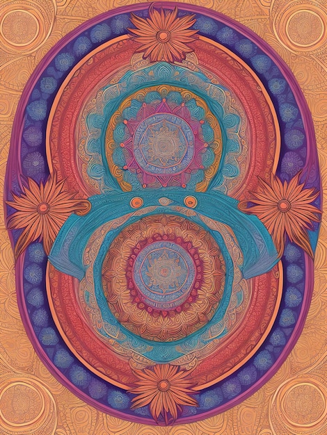 Un papier peint symétrique de conception mandala