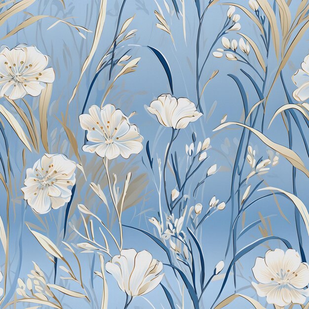 Papier peint en tissu texturé sans couture à motif de fleurs